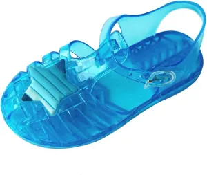 Toddler Baby Girls Shoes Flats Solid Cute Fruit Jelly Colors Sandals Shoe Hollow Out Non-slip Soft Sole Beach Shoes T-524 Blue 12.5