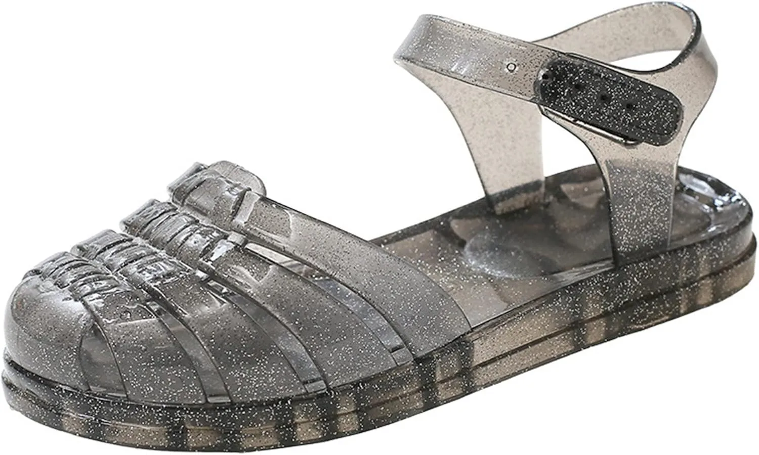 Toddler Baby Girls Shoes Sandal Kid Children Cute Fruit Jelly Slip On Flat Hollow Out Non-slip Soft Sole Beach Shoe I-175 Black 9