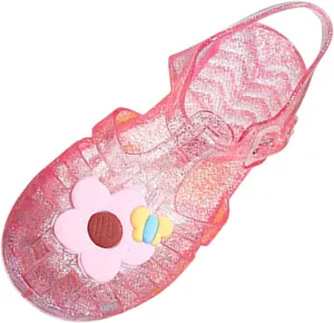 Toddler Baby Girls Shoes Slip On Cute Fruit Jelly Colors Hollow Out Non-slip Soft Sole Beach Sandals Comfy Shoes Q-870 Pink 13