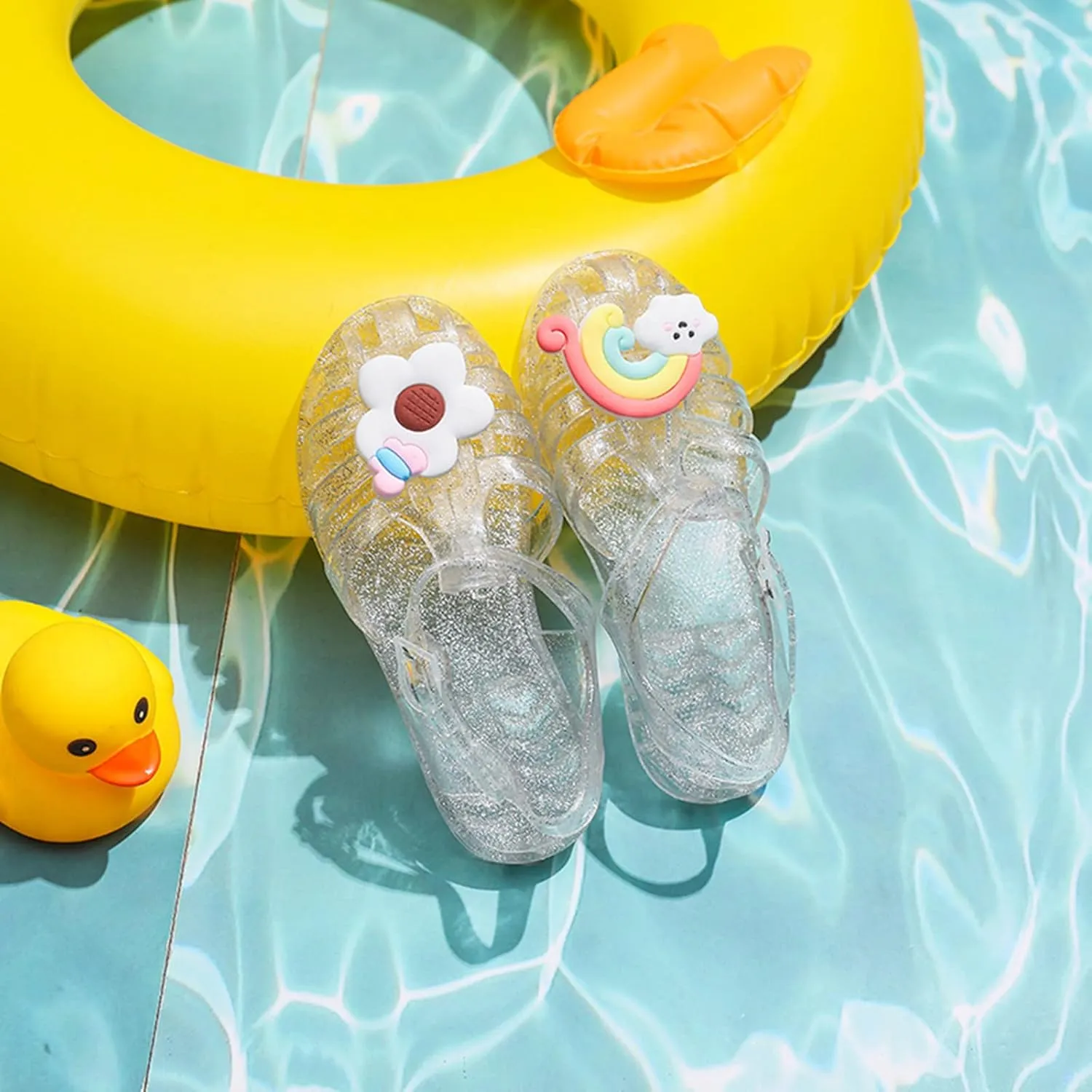 Toddler Baby Girls Shoes Slip On Cute Fruit Jelly Colors Hollow Out Non-slip Soft Sole Beach Sandals Comfy Shoes
