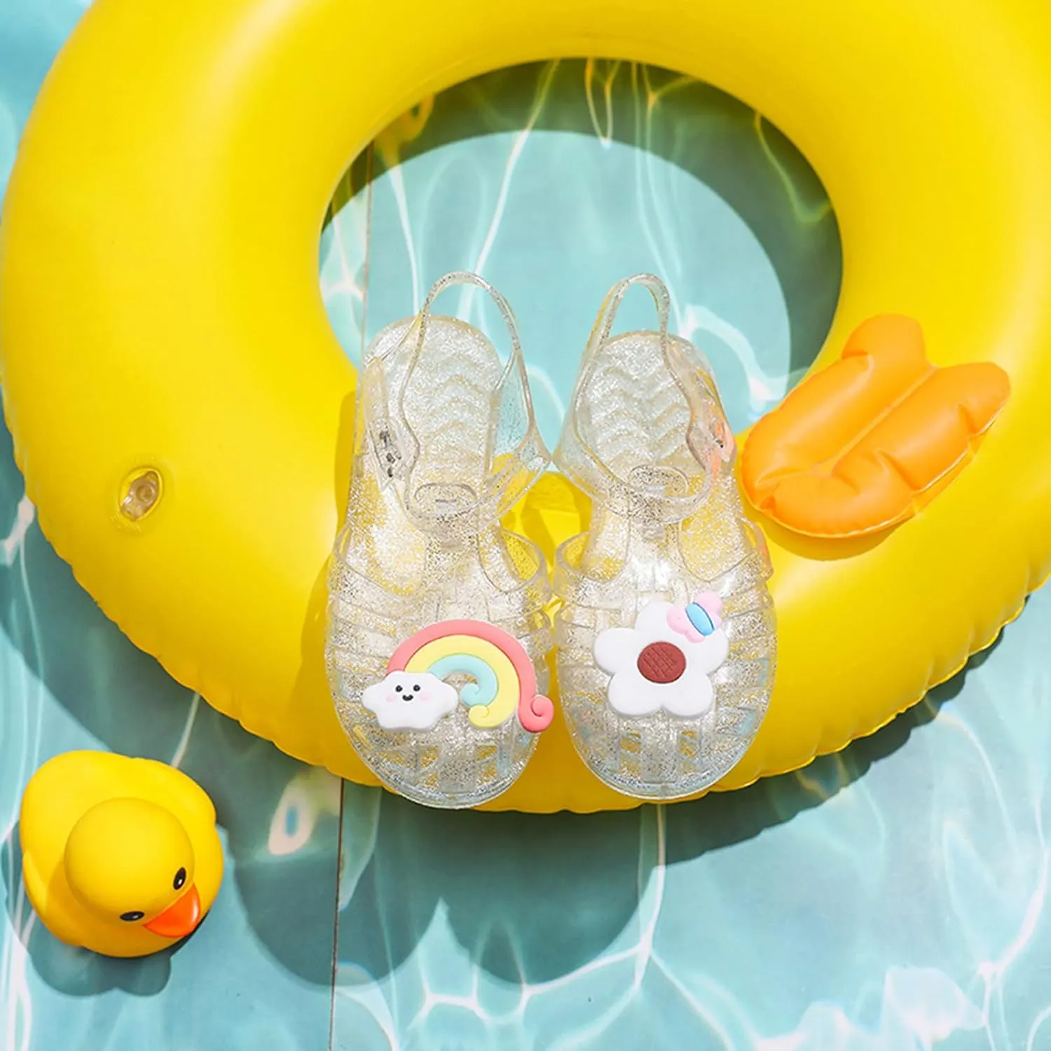 Toddler Baby Girls Shoes Slip On Cute Fruit Jelly Colors Hollow Out Non-slip Soft Sole Beach Sandals Comfy Shoes