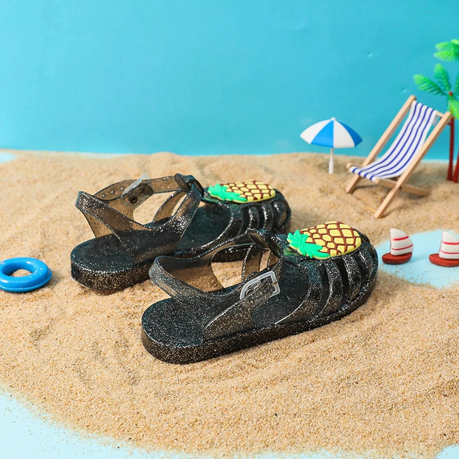Toddler Baby Girls Shoes Slip On Cute Fruit Jelly Colors Hollow Out Non-slip Soft Sole Beach Sandals Comfy Shoes