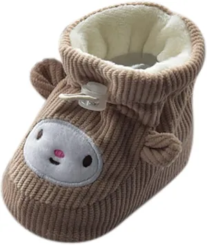 Toddler Boys Winter Boots Children Floor Boots Toddler Shoes Cotton Shoes Plus Velvet Thick Warm Soft Soles Cute Shoes Booties Baby Girl
