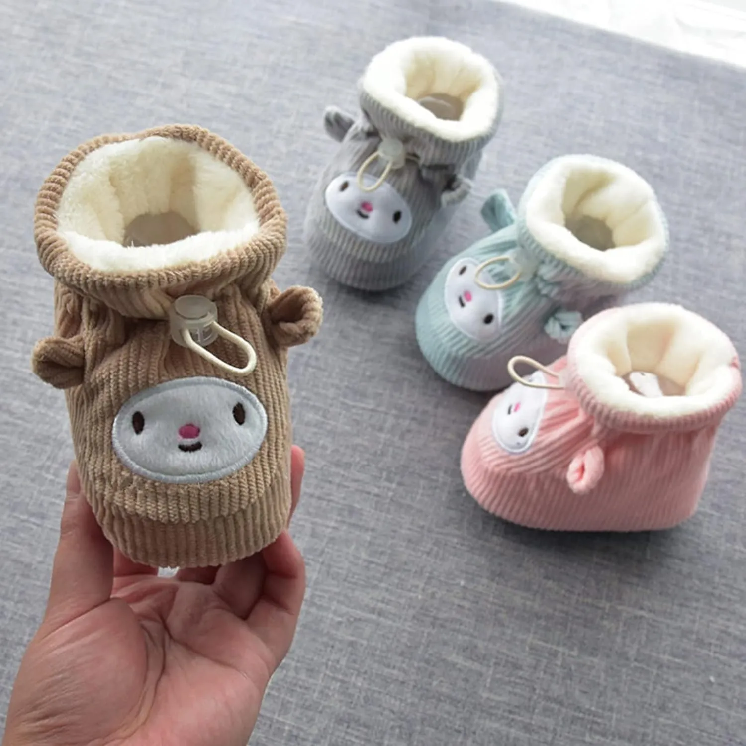Toddler Boys Winter Boots Children Floor Boots Toddler Shoes Cotton Shoes Plus Velvet Thick Warm Soft Soles Cute Shoes Booties Baby Girl