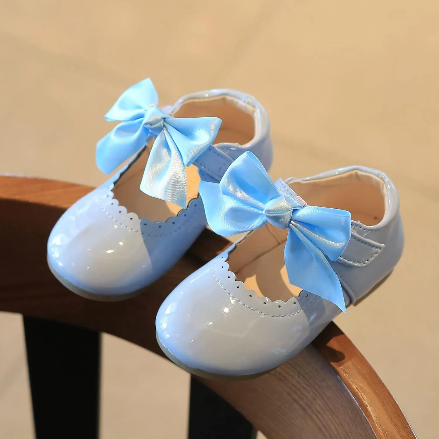 Toddler Flower Girl Dress Shoes Patent Bow Mary Jane Ballet Flats Wedding Party School Mary Janes Shoes for Girls