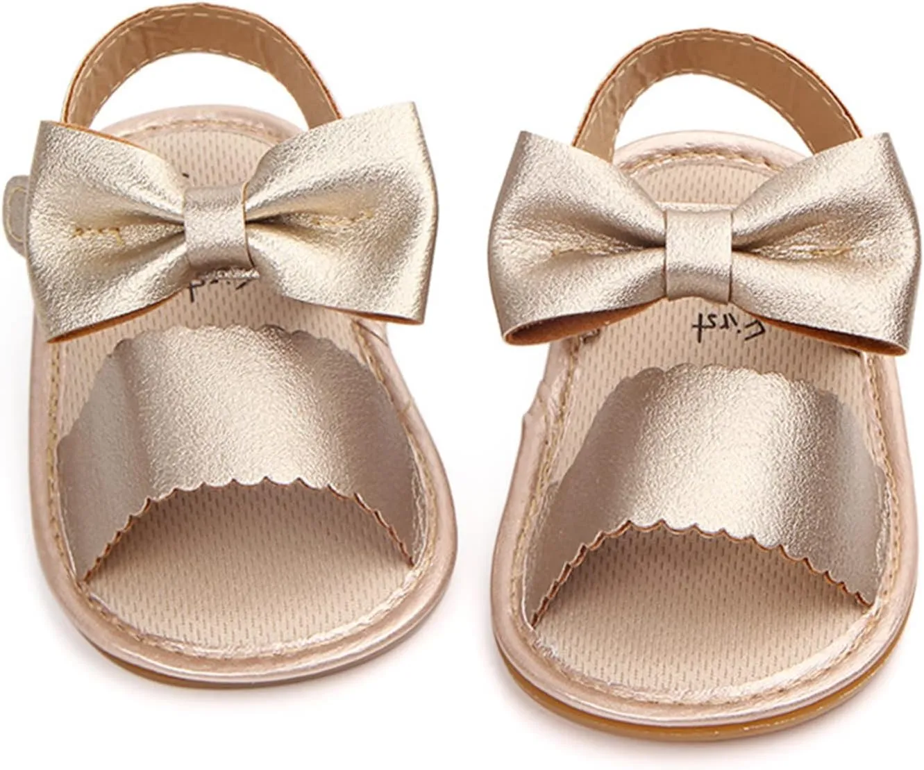 Toddler Girl Open Toe Sandals Baby Flower Bowknot Anti Slip Ankle Strap Soft Sole Outdoor Dress Flats Shoes