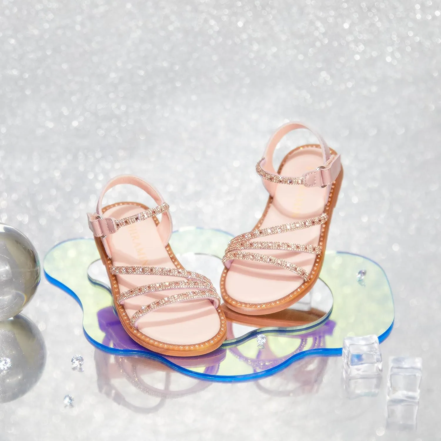 Toddler Girl Sandals - Flower Girl Dress Shoes Open Toe Little Kid Summer Flats