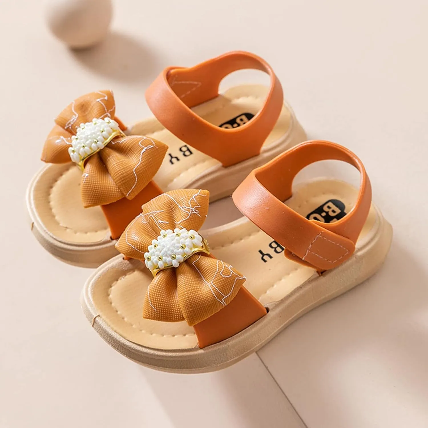 Toddler Girls Bow Open Toe Sandals Flat Wide Shoes Toddler Kids Fashion Beach Flats Girls Shoes Beach Sandals