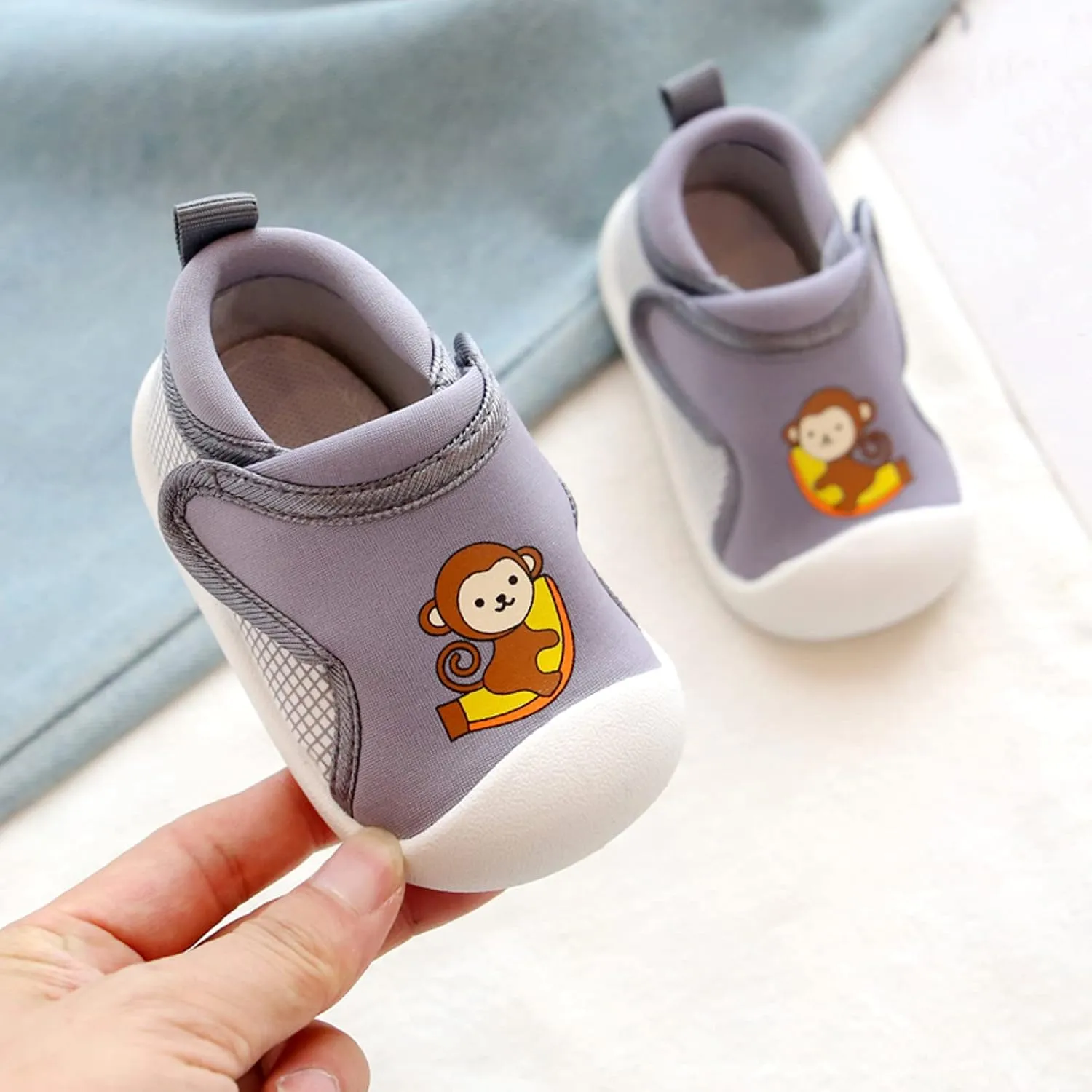 Toddler Girls Boys Leisure Shoes Cotton Cloth artoon Animal Prints Soft Flat Bottom Breathable Slip On Sport Shoes