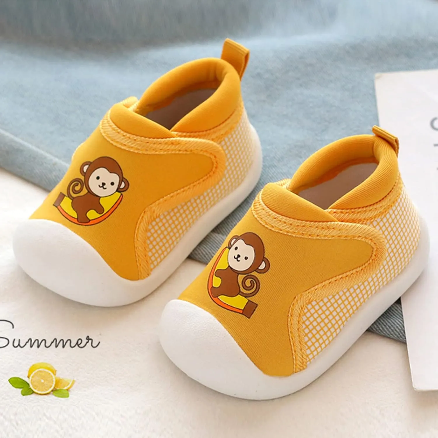 Toddler Girls Boys Leisure Shoes Cotton Cloth artoon Animal Prints Soft Flat Bottom Breathable Slip On Sport Shoes