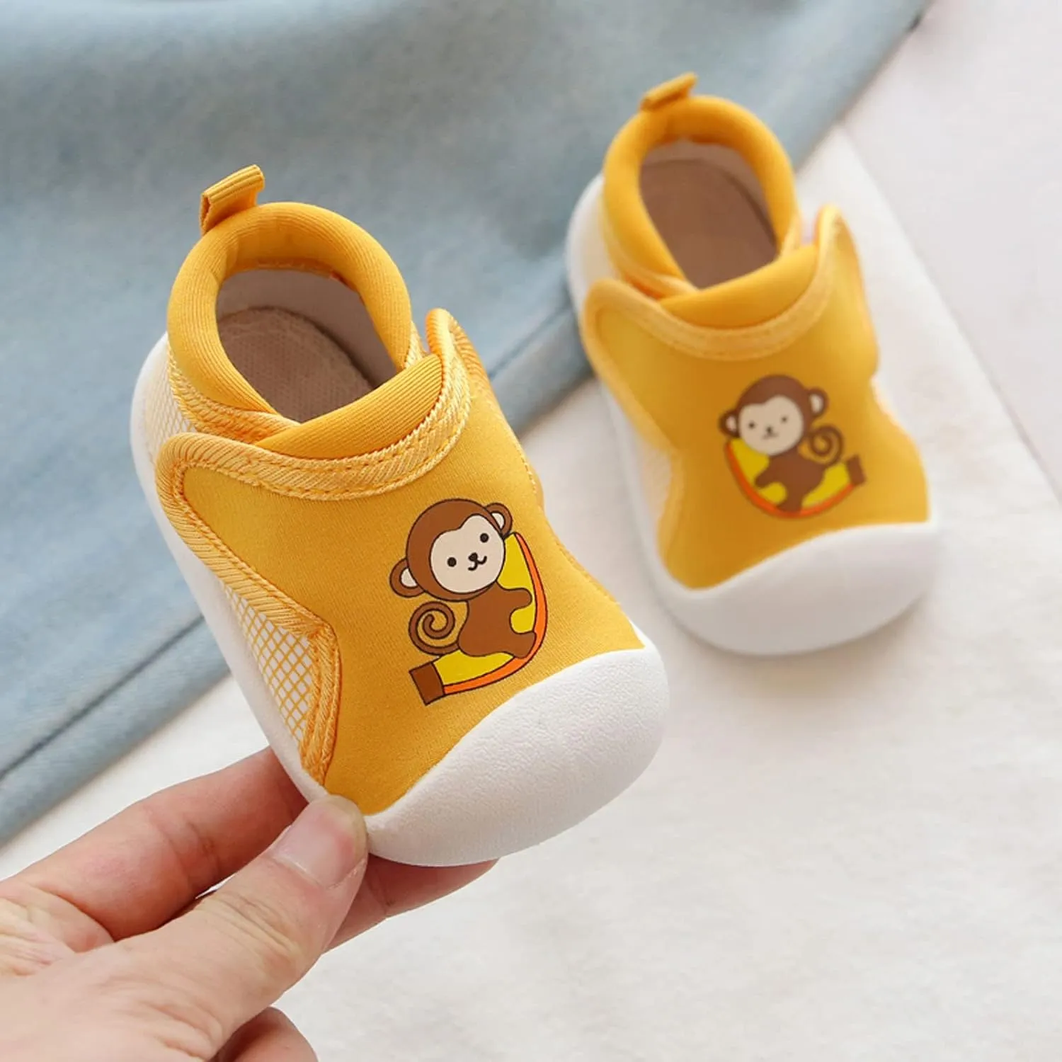 Toddler Girls Boys Leisure Shoes Cotton Cloth artoon Animal Prints Soft Flat Bottom Breathable Slip On Sport Shoes