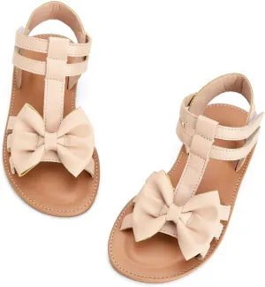 Toddler Girls Sandals Open Toe Summer Flats Flower Girl Dress Shoes for Baby Little Kids