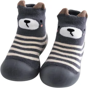 Toddler House Slippers Boys Kids Toddler Baby Boys Girls Solid Warm Knit Soft Sole Rubber Shoe Slipper Boys Owl Slippers