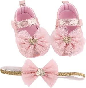 Toddler Lace High Tops Headband Princess Girls Prewalker Bowknot Soft Infant Baby Rechargeable Shoes Girls