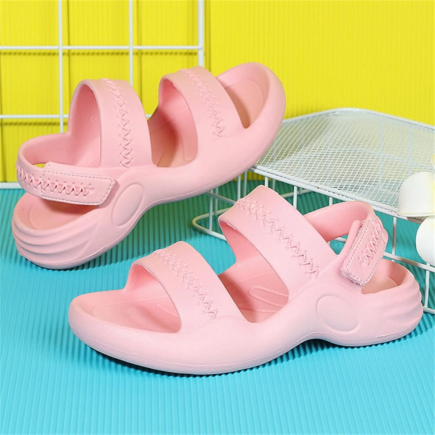 Toddler Memory Foam Open Toe Sandals With Strap Baby Boys Girls Summer Fashion Wide Shoes Light Comfy Slip On Loafers