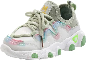 Toddler Shoes Baby Boys Girls Lace Up Sneakers First Running Shoes Kids PU Leather Soft Rubber Outdoor Sport Shoes