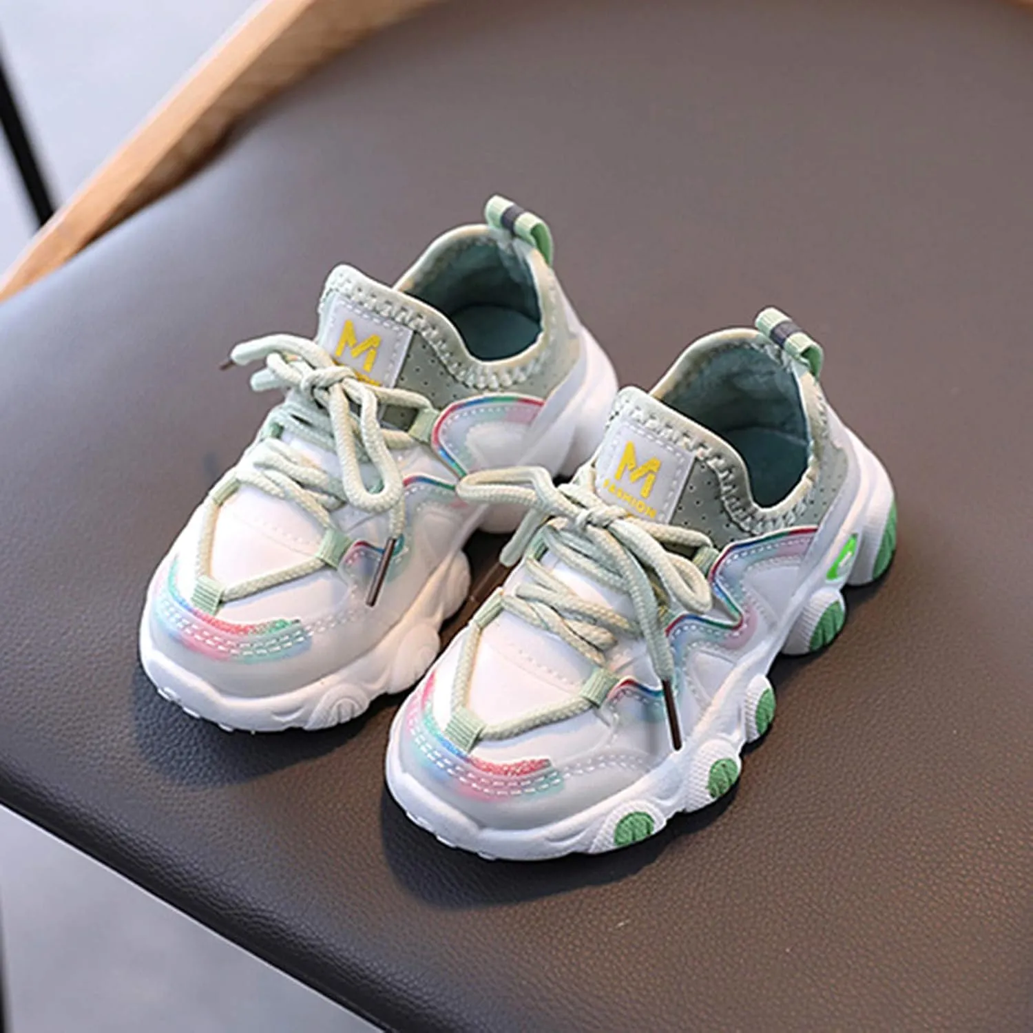 Toddler Shoes Baby Boys Girls Lace Up Sneakers First Running Shoes Kids PU Leather Soft Rubber Outdoor Sport Shoes