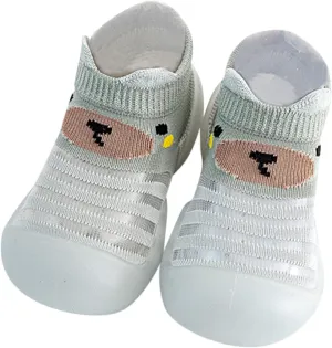 Toddler Shoes Baby First Walking Non-Skid Shoes Infant Boys Girls Print Breathable Knit Mesh Socks Shoes Slippers