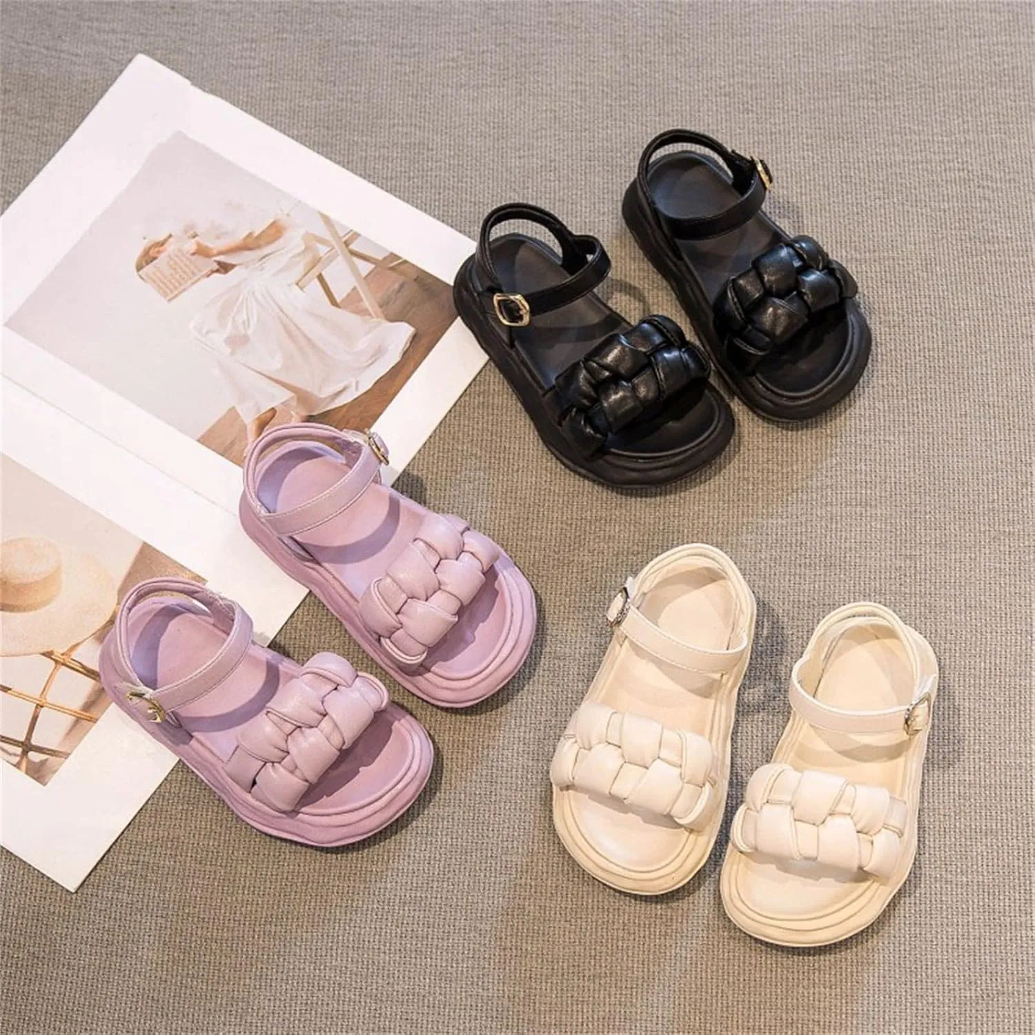 Toddler Soft Sole Shoes Toddler Girls Sandals Summer Outdoor Closed Toe Soft Rubber Sole Beach Water Shoes Dress