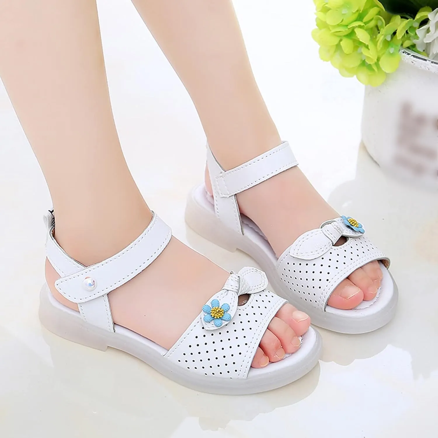 Unisex Baby House Shoes Children Shoes Fashion Flower Thick Sole Sandals Soft Sole Comfortable Princess Sandals
