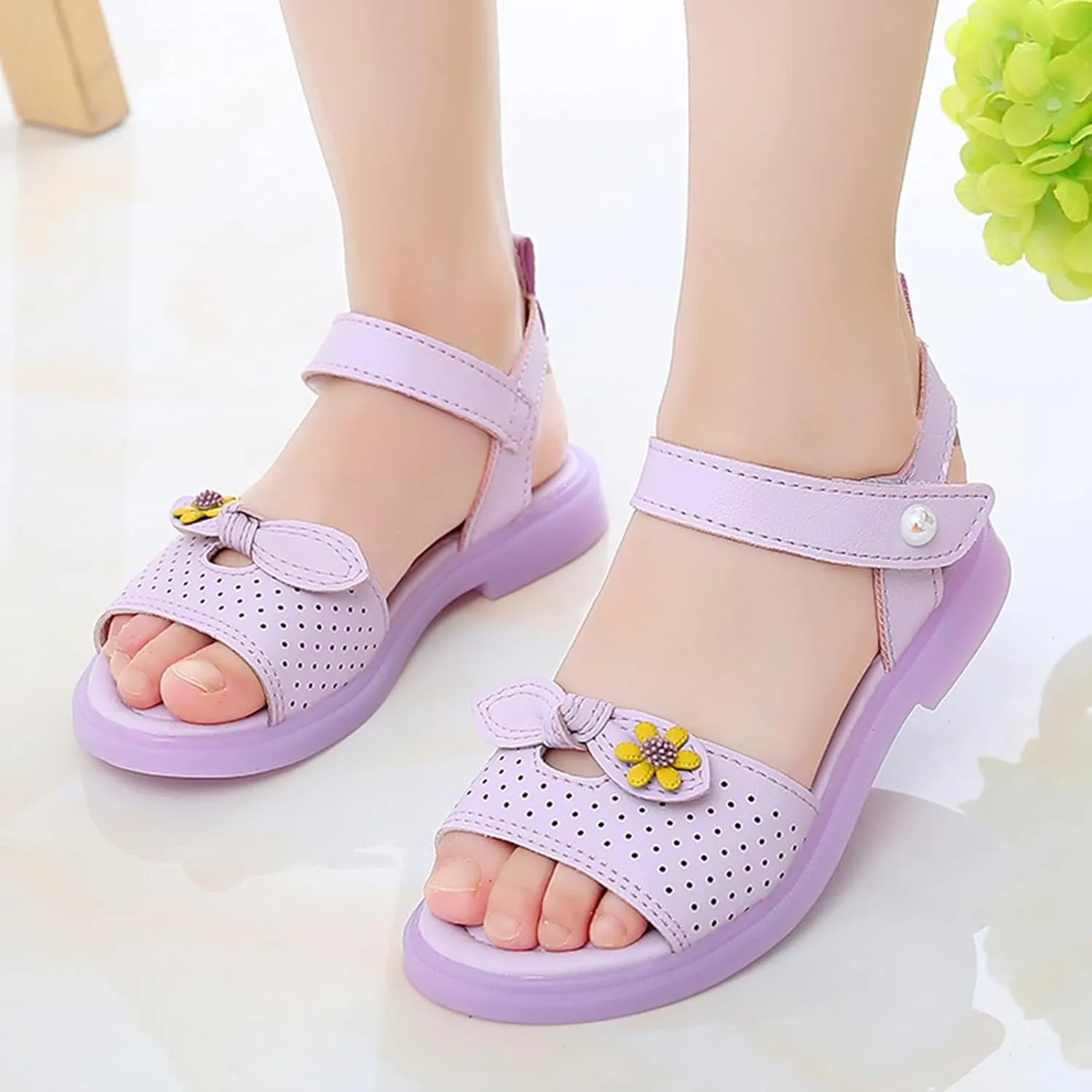 Unisex Baby House Shoes Children Shoes Fashion Flower Thick Sole Sandals Soft Sole Comfortable Princess Sandals