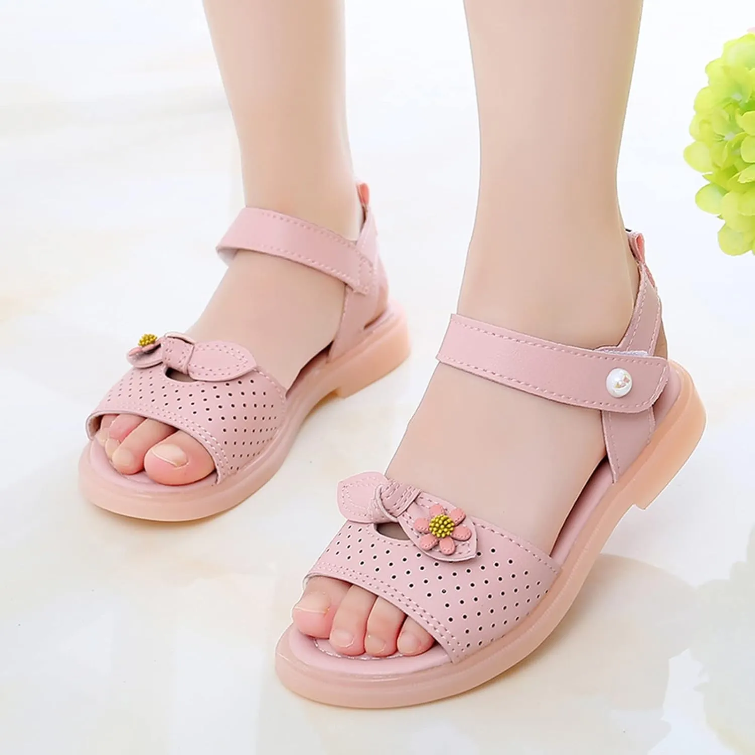 Unisex Baby House Shoes Children Shoes Fashion Flower Thick Sole Sandals Soft Sole Comfortable Princess Sandals