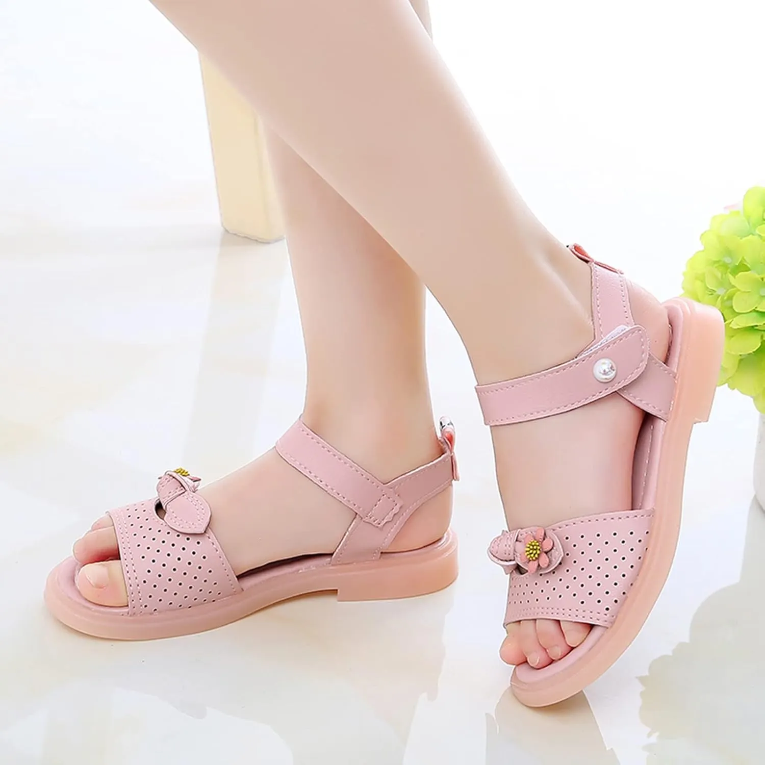 Unisex Baby House Shoes Children Shoes Fashion Flower Thick Sole Sandals Soft Sole Comfortable Princess Sandals