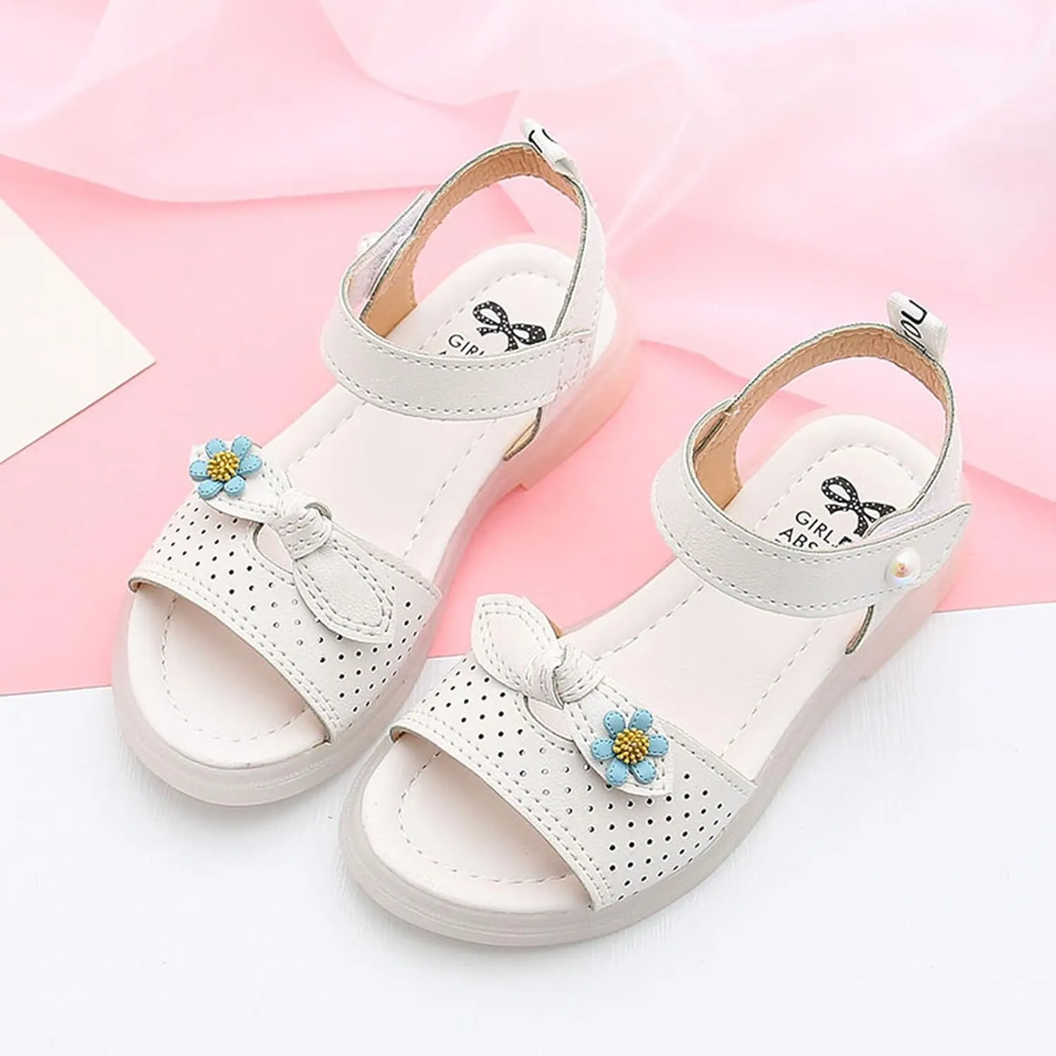 Unisex Baby House Shoes Children Shoes Fashion Flower Thick Sole Sandals Soft Sole Comfortable Princess Sandals