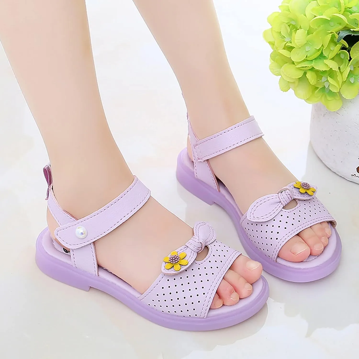 Unisex Baby House Shoes Children Shoes Fashion Flower Thick Sole Sandals Soft Sole Comfortable Princess Sandals