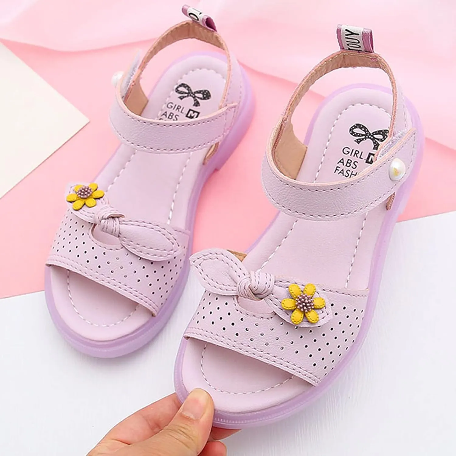 Unisex Baby House Shoes Children Shoes Fashion Flower Thick Sole Sandals Soft Sole Comfortable Princess Sandals