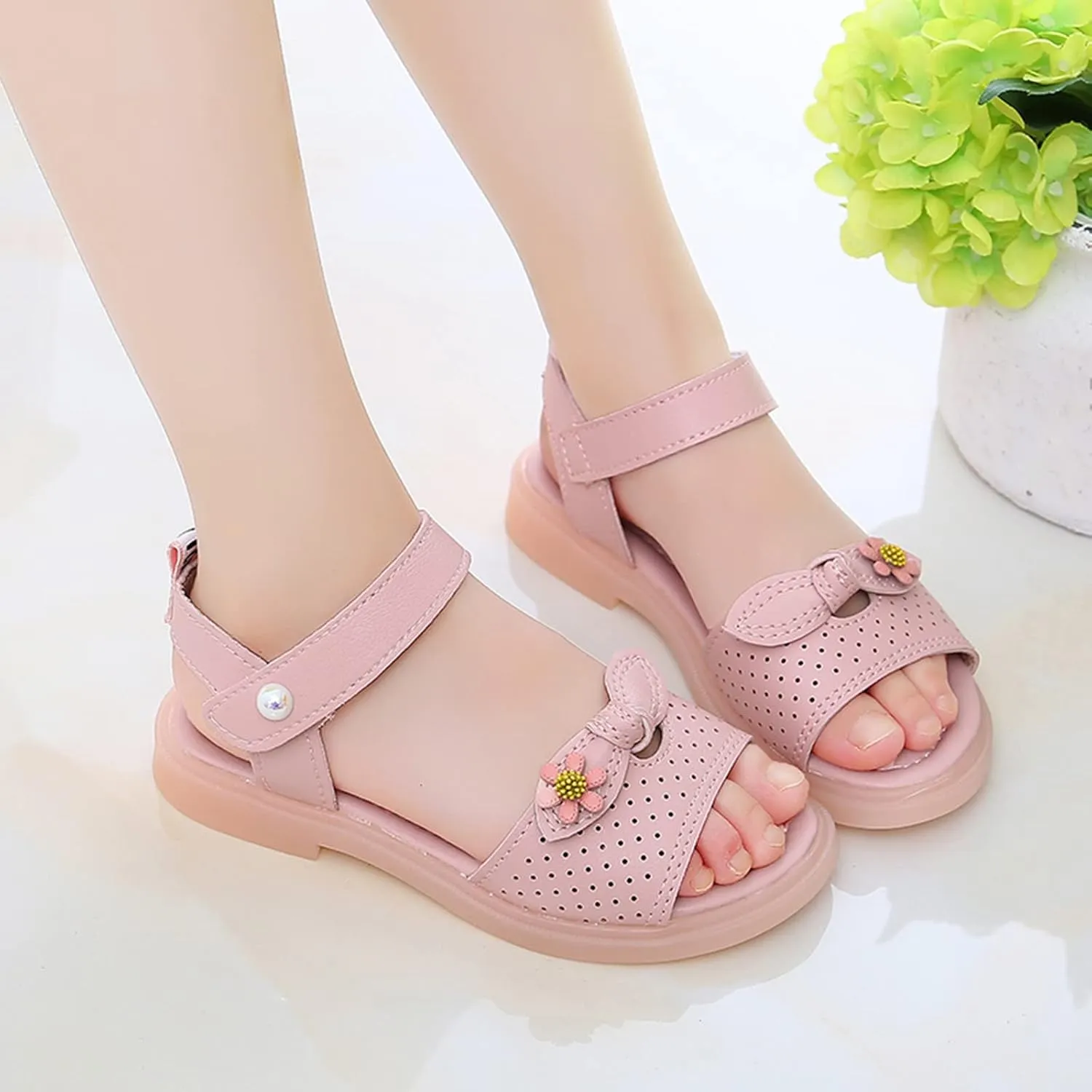 Unisex Baby House Shoes Children Shoes Fashion Flower Thick Sole Sandals Soft Sole Comfortable Princess Sandals
