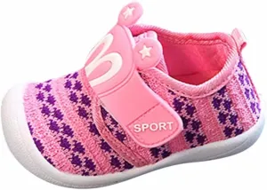 Unisex-Baby Sneakers Crib Shoes Newborn Infant Boy Girl Squeaky Shoes Lightwight Non-Slip Toddler First Walkers