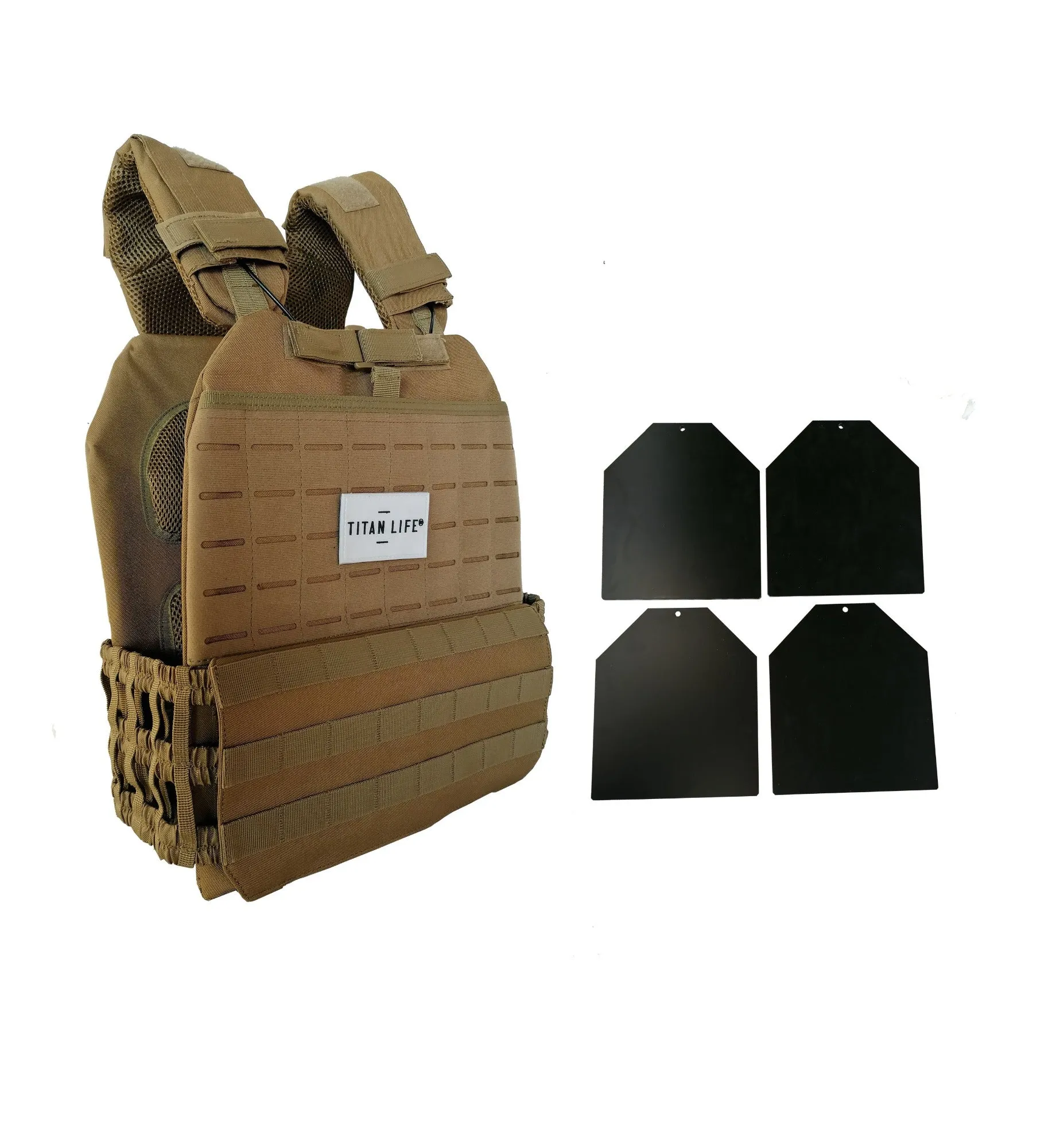 Vgtvest - Titan Life Weightvest Tactical - 14 (3,7-14) kg - Brun