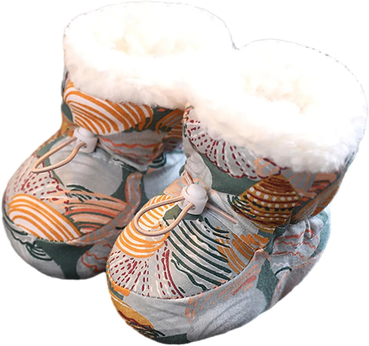 Warm Fur Baby Boots, Winter Warm Snow Boots Soft Sole Crib Shoes Booties for Newborn Infant Toddler