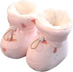 Warm Fur Baby Boots, Winter Warm Snow Boots Soft Sole Crib Shoes Booties for Newborn Infant Toddler