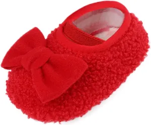 Warm Shoes for Baby Girls and Boys Soft Comfortable Shoes Infant Toddler Bowknot Warming Baby Size 4