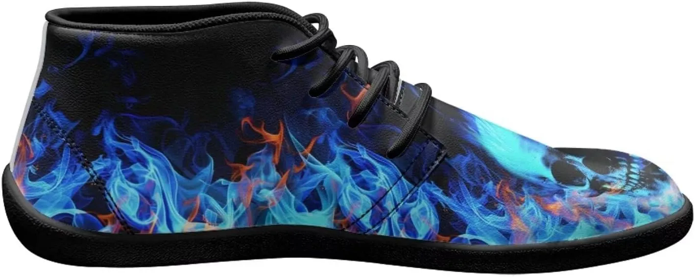 Wide Toe Skull Print Barefoot Shoes for Men - Cross Training Running Shoes with Rubber Sole