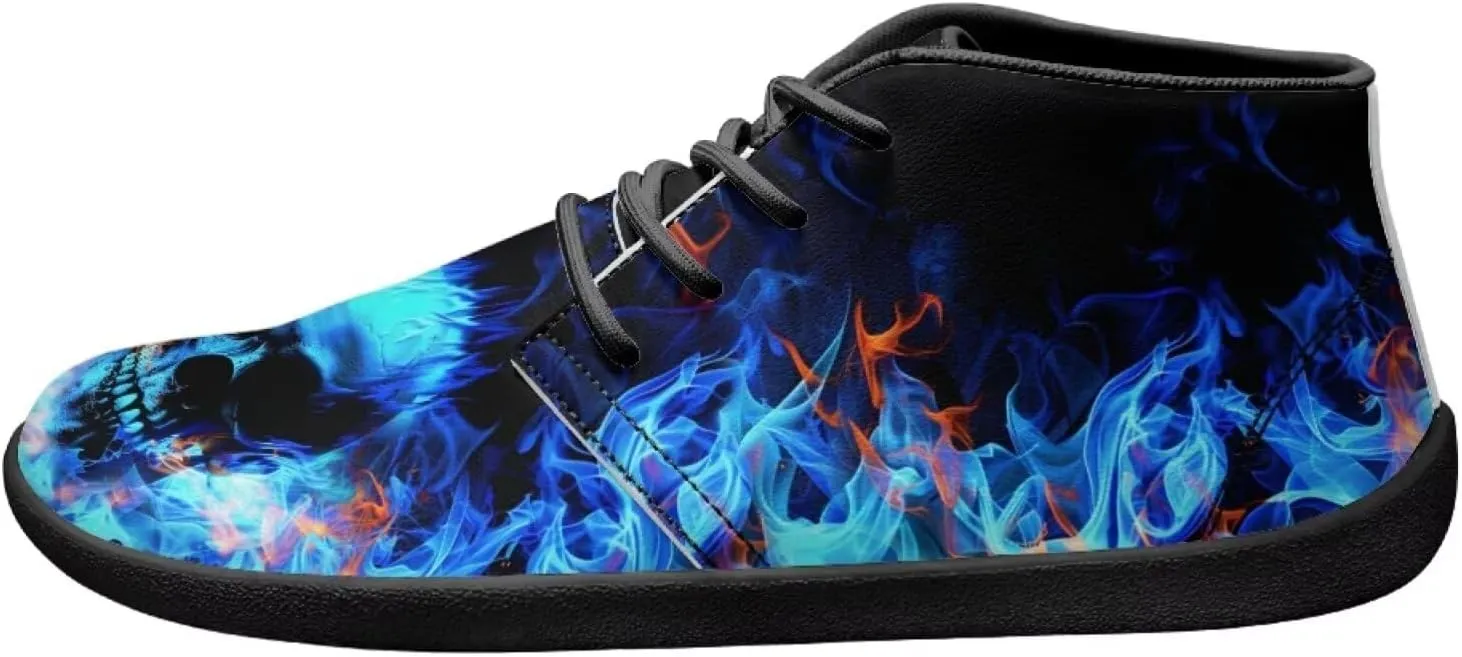 Wide Toe Skull Print Barefoot Shoes for Men - Cross Training Running Shoes with Rubber Sole