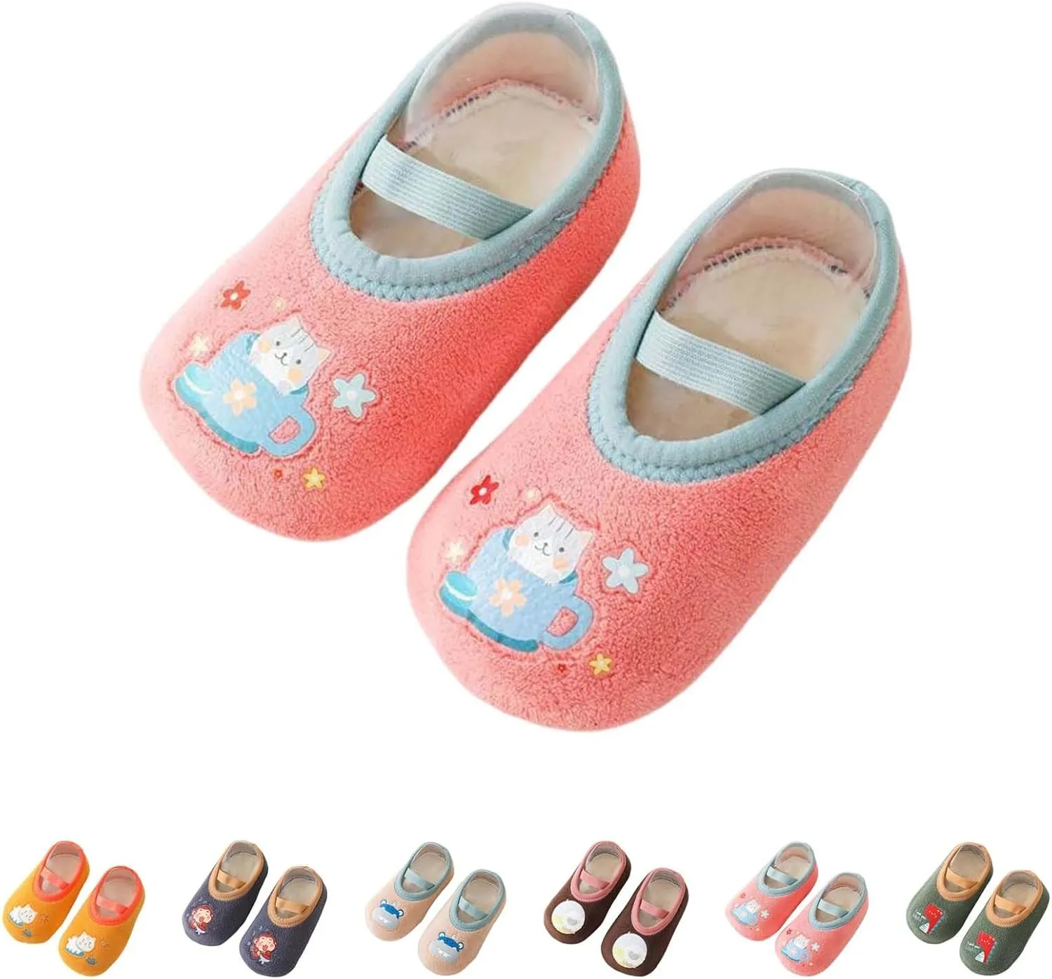 Winter Infant Toddler Shoes Boys Girls Baby Shoes Soft Sole Slip On Shoes Cute Animal Decoration Warm Kids High Tops