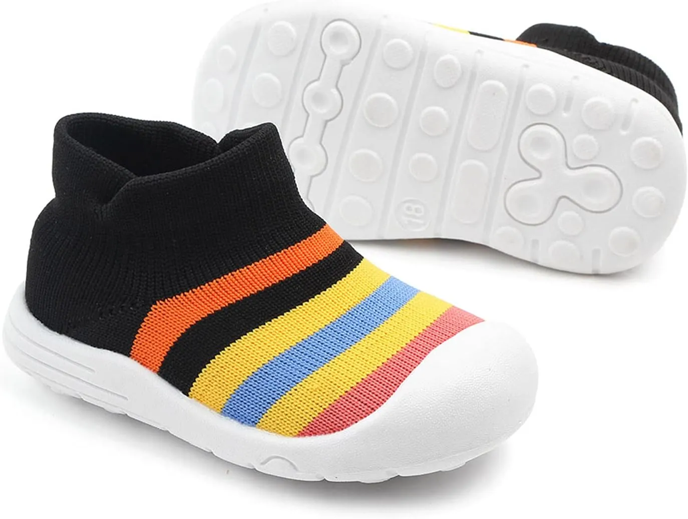 Winter Shoes Toddler Boy Shoes Girls Sole Slipper Socks Shoes Rubber Soft Boys Baby High Top Sneakers for Kids
