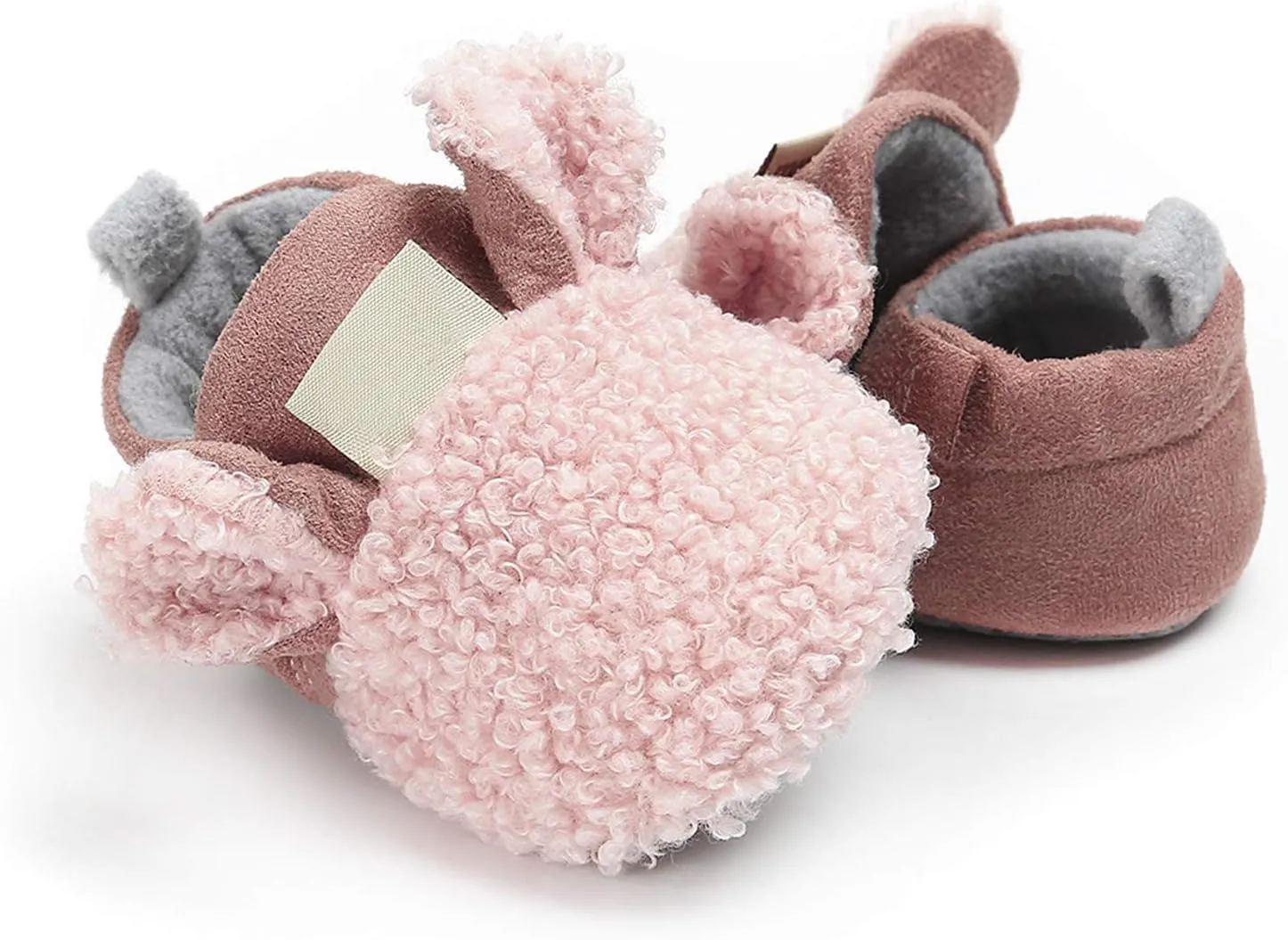 Winter Warm Baby Boys Girls Cotton Slippers Non-Slip Soft Sole Toddlers Booties Cute Cartoon Animal Fleece Cozy Infant Shoes