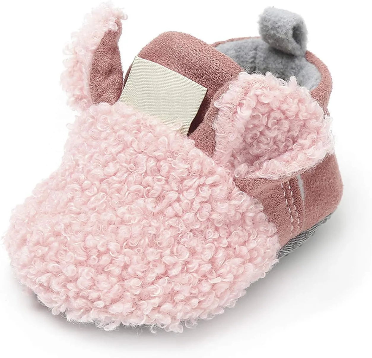 Winter Warm Baby Boys Girls Cotton Slippers Non-Slip Soft Sole Toddlers Booties Cute Cartoon Animal Fleece Cozy Infant Shoes