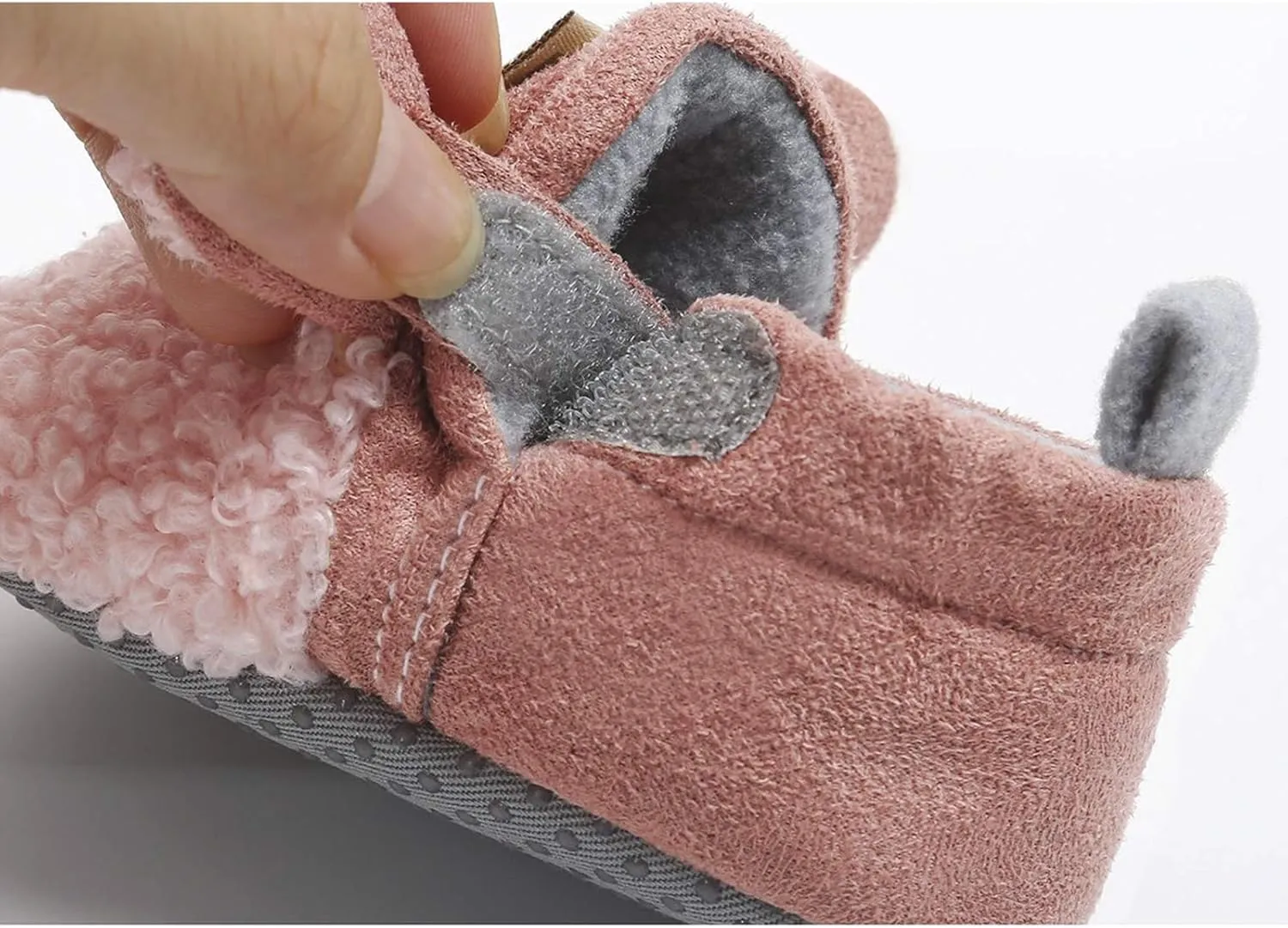 Winter Warm Baby Boys Girls Cotton Slippers Non-Slip Soft Sole Toddlers Booties Cute Cartoon Animal Fleece Cozy Infant Shoes