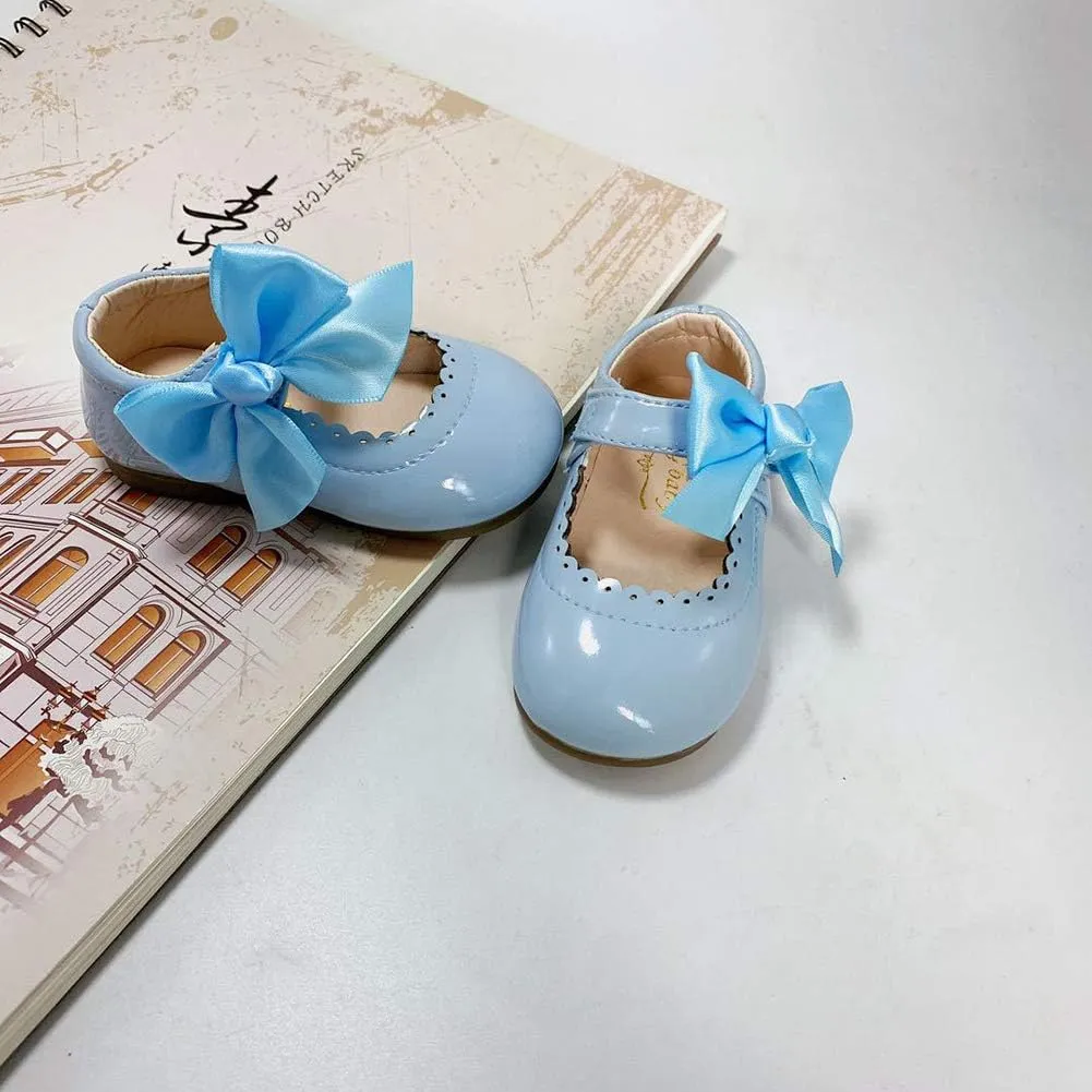 YIBLBOX Girl's Shoes Ballet Flats Ballerina Mary Jane Princess Wedding Dress Shoes with Bow for Daily