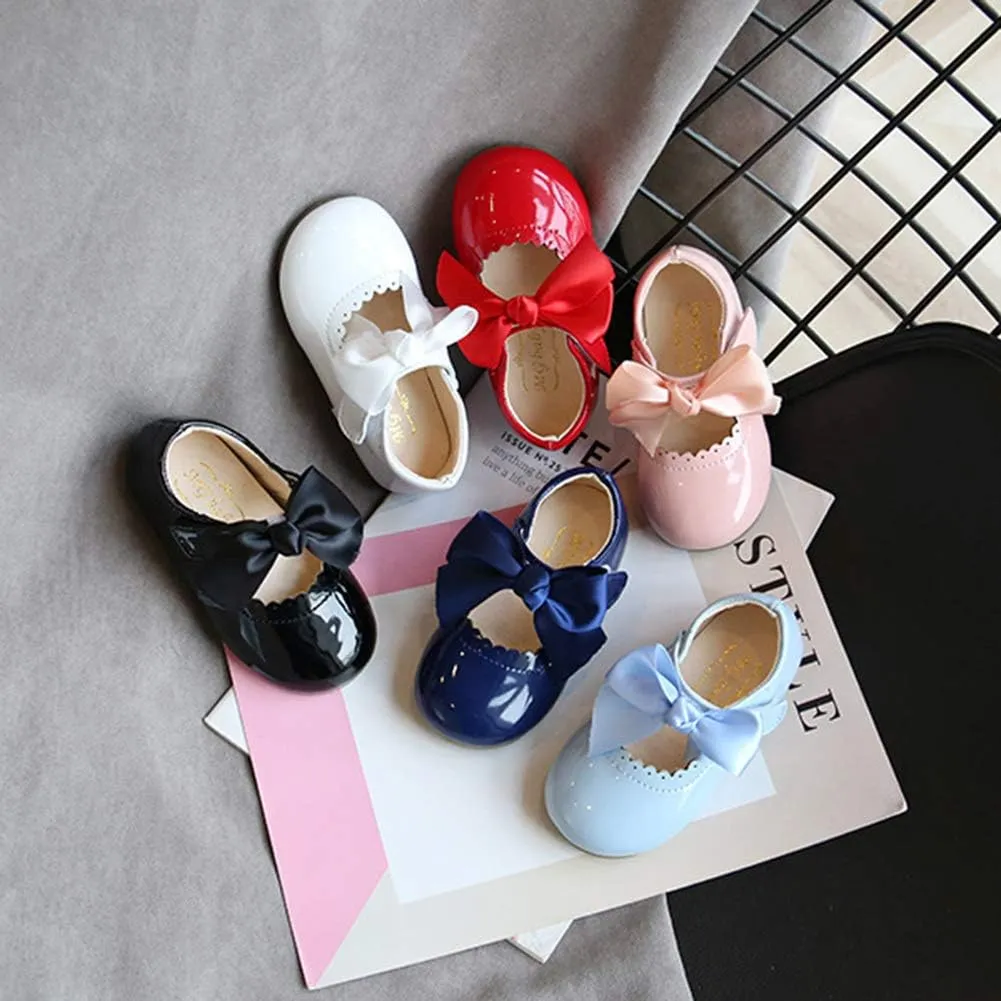 YIBLBOX Girl's Shoes Ballet Flats Ballerina Mary Jane Princess Wedding Dress Shoes with Bow for Daily