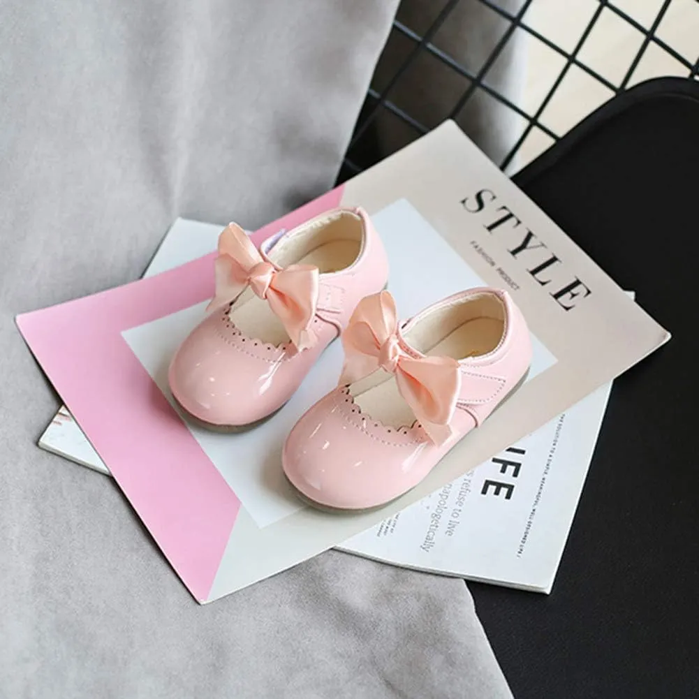 YIBLBOX Girl's Shoes Ballet Flats Ballerina Mary Jane Princess Wedding Dress Shoes with Bow for Daily