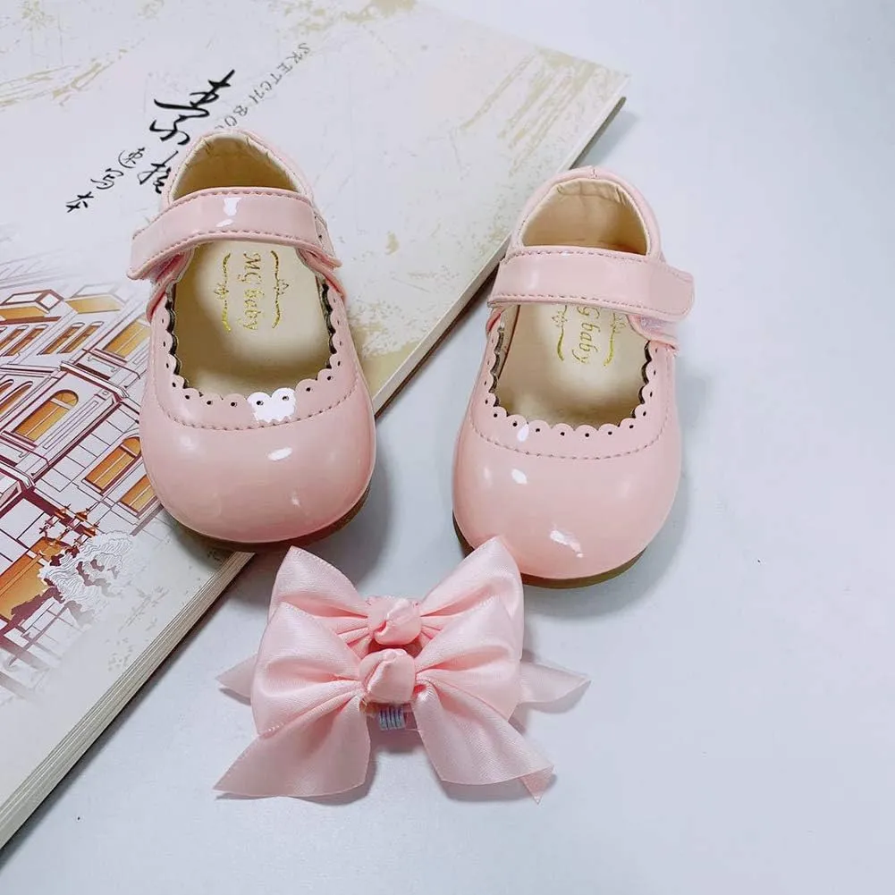 YIBLBOX Girl's Shoes Ballet Flats Ballerina Mary Jane Princess Wedding Dress Shoes with Bow for Daily