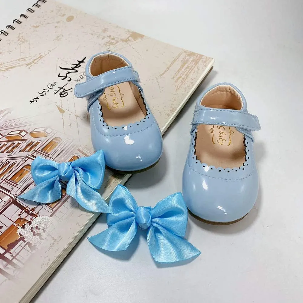 YIBLBOX Girl's Shoes Ballet Flats Ballerina Mary Jane Princess Wedding Dress Shoes with Bow for Daily
